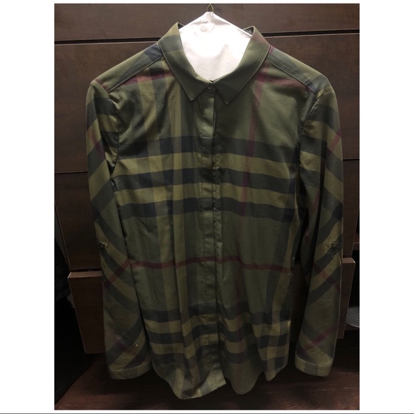 burberry green plaid shirt